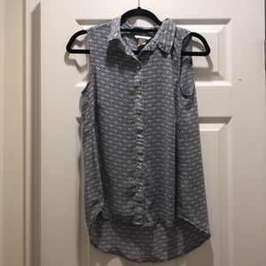 Collared button down top
